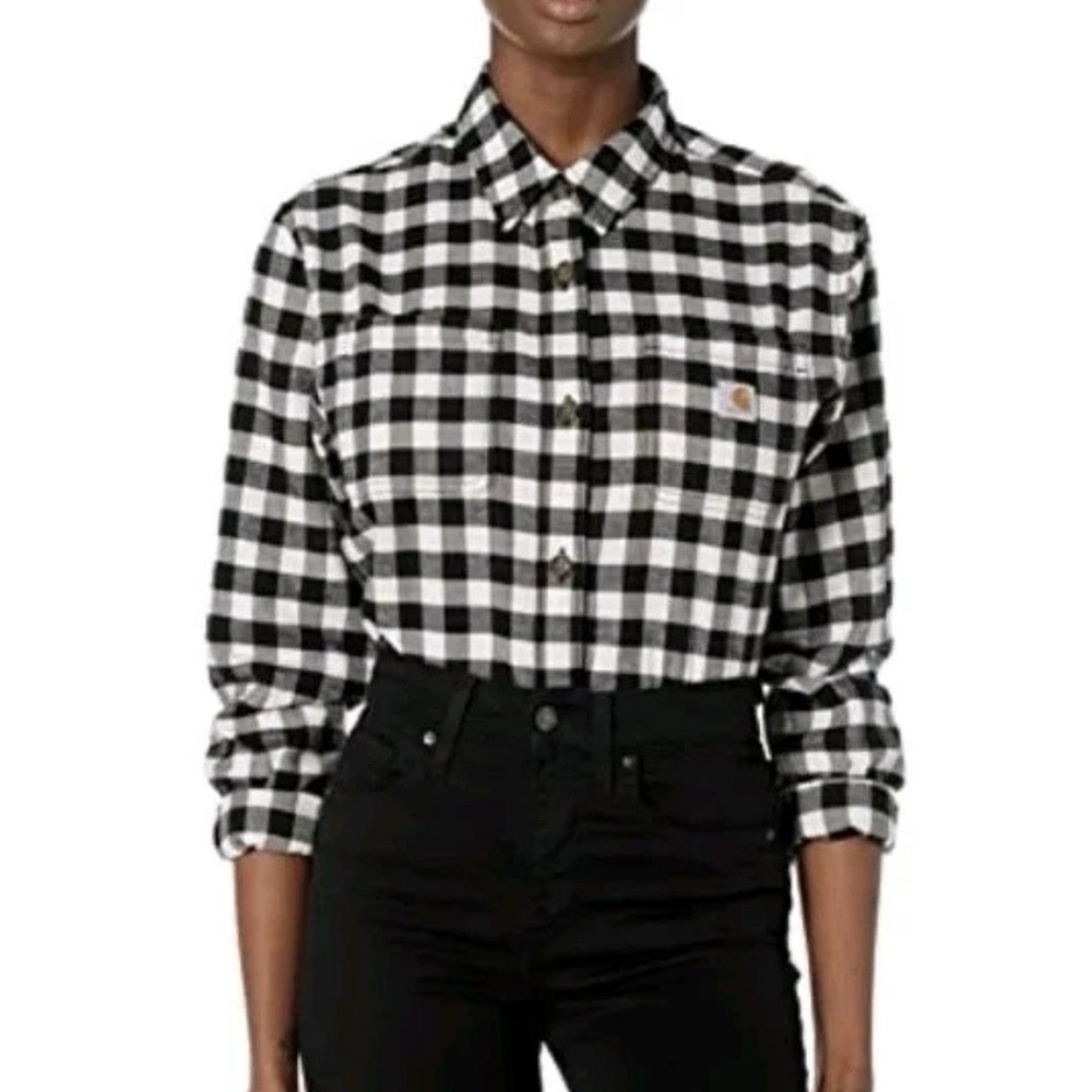 Carhartt Women's Rugged Flex Loose Fit Midweight Flannel Plaid Shirt SZ XXL (20)